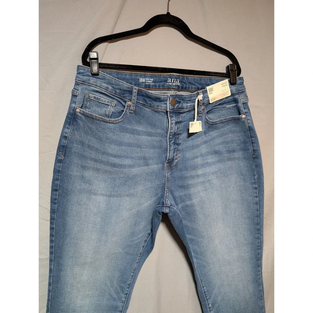 A New Approach A.N.A Women's Medium‎ Wash High Rise Straight Jeans New Size 18W